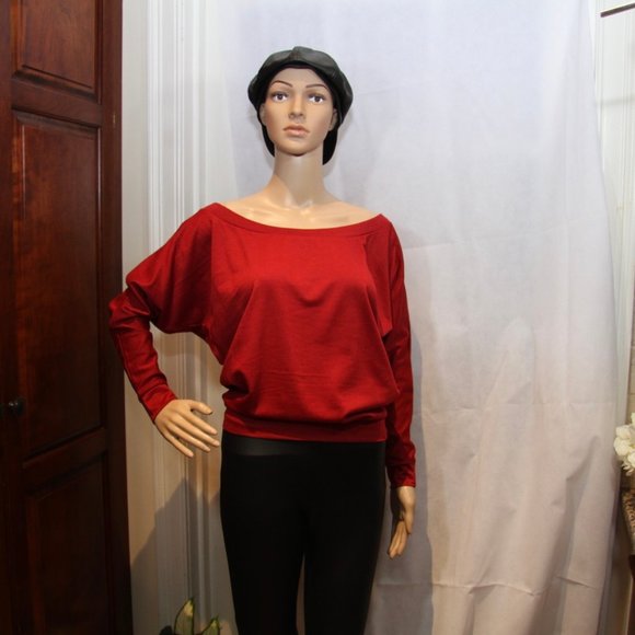 Tobi Tops - Tobi Barely Used Burgundy Off-Shoulder shirt Sz S